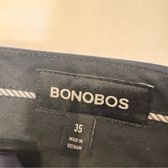 NWOT BONOBOS Pants Mens Size 35 Navy Blue Slim Fit Tapered Leg Wool Flat Front - Picture 4 of 11